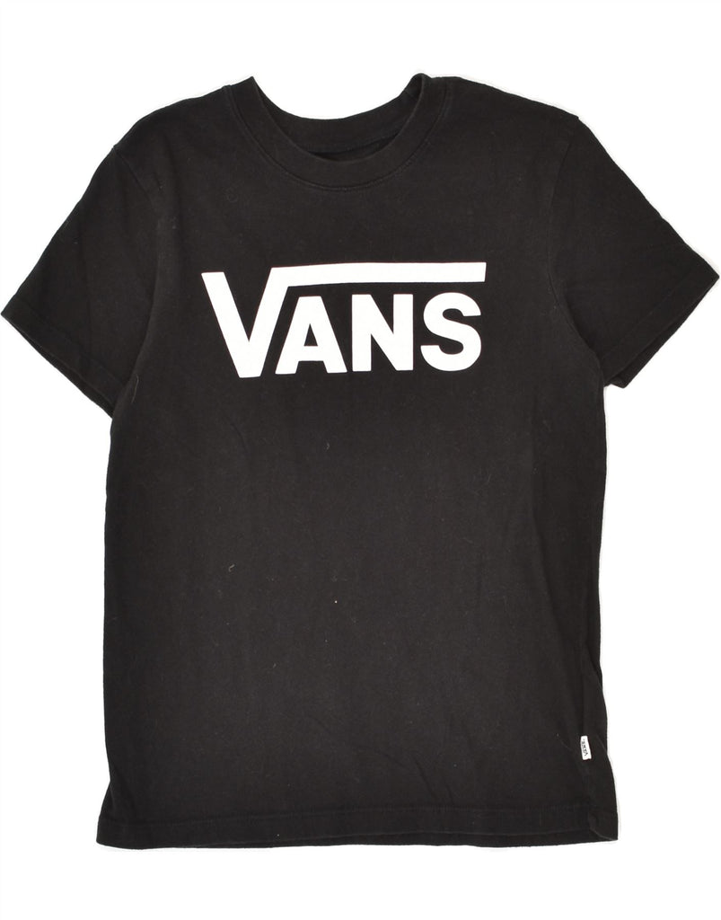 VANS Womens Graphic T-Shirt Top UK 4 XS Black Cotton | Vintage Vans | Thrift | Second-Hand Vans | Used Clothing | Messina Hembry 