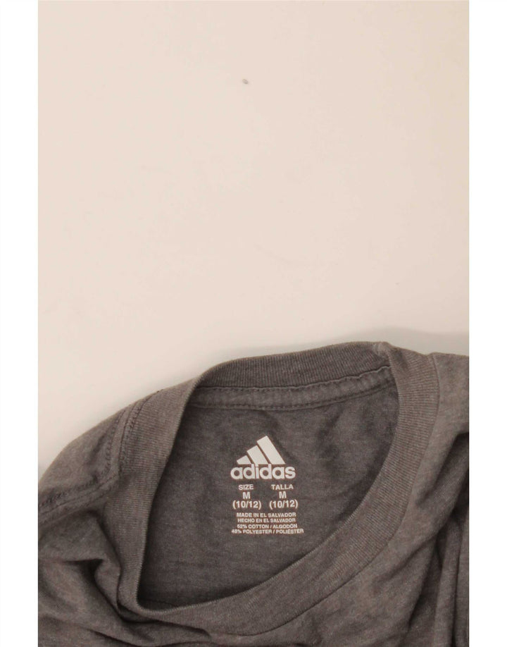 Adidas Boys Graphic T-Shirt Top 10-11 Years Medium Grey Cotton