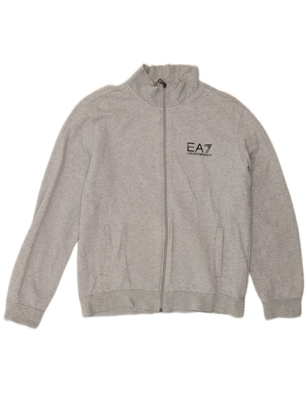 Emporio Armani Mens Graphic Tracksuit Top Jacket Large Grey Cotton