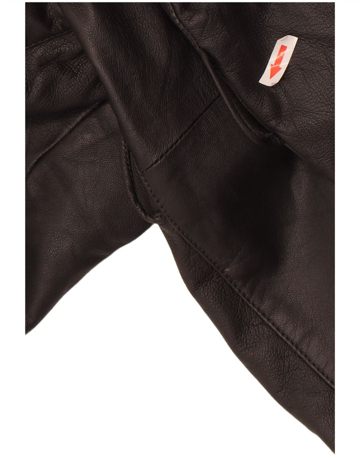 Vintage Mens Leather Jacket IT 56 3XL Black Leather