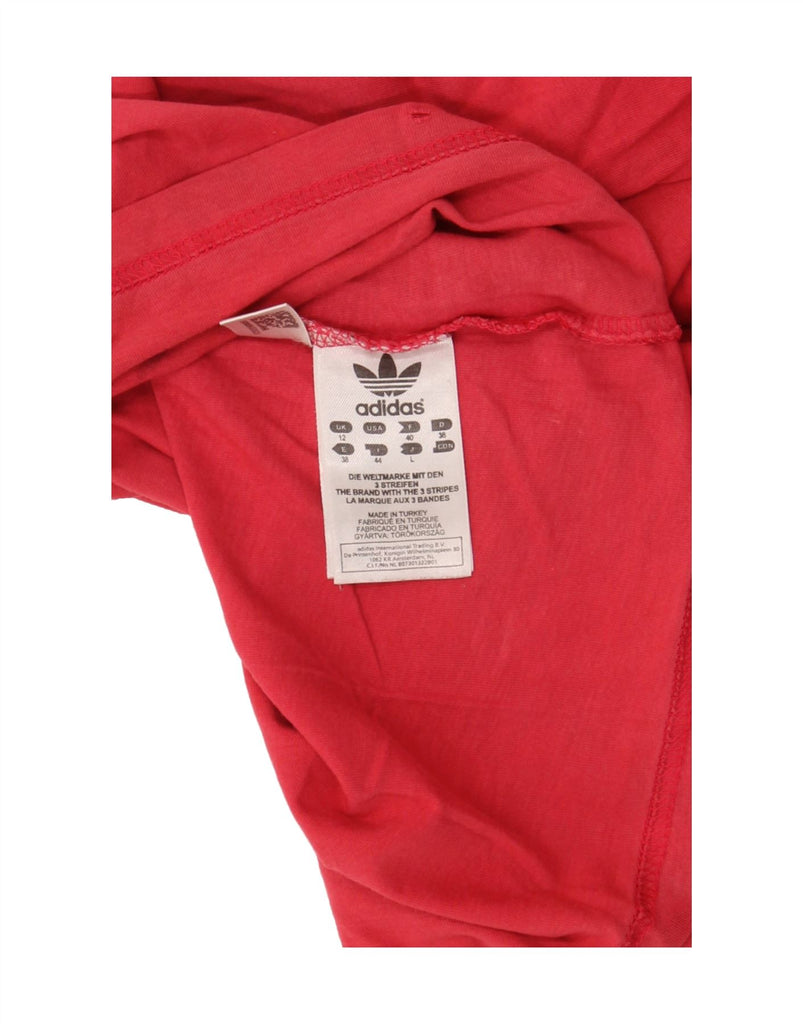 ADIDAS Womens Graphic T-Shirt Top UK 12 Medium  Red Cotton Vintage Adidas and Second-Hand Adidas from Messina Hembry 