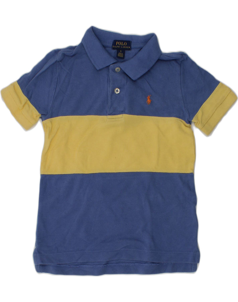 POLO RALPH LAUREN Boys Polo Shirt 4-5 Years Blue Striped Cotton | Vintage Polo Ralph Lauren | Thrift | Second-Hand Polo Ralph Lauren | Used Clothing | Messina Hembry 