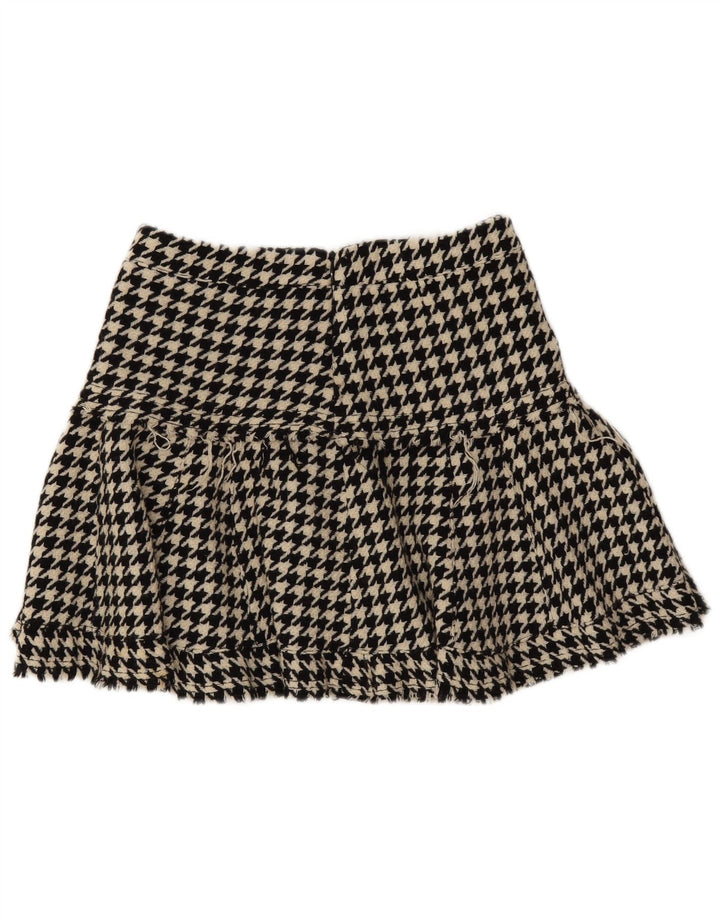 Max & Co. Womens Mini Skirt UK 6 XS W28  Black Houndstooth Wool