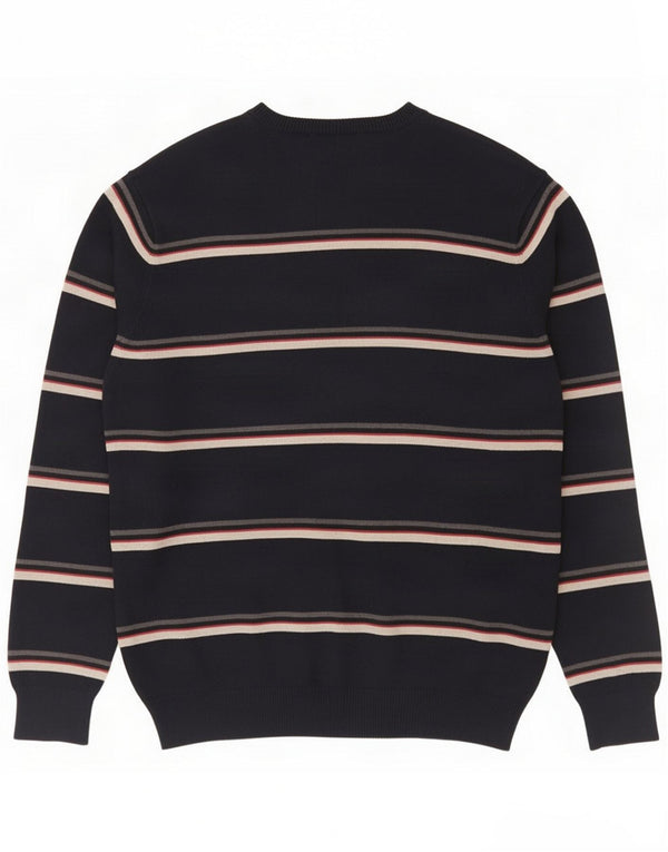 Marks & Spencer Mens Blue Harbour V-Neck Jumper Sweater Large Navy Striped