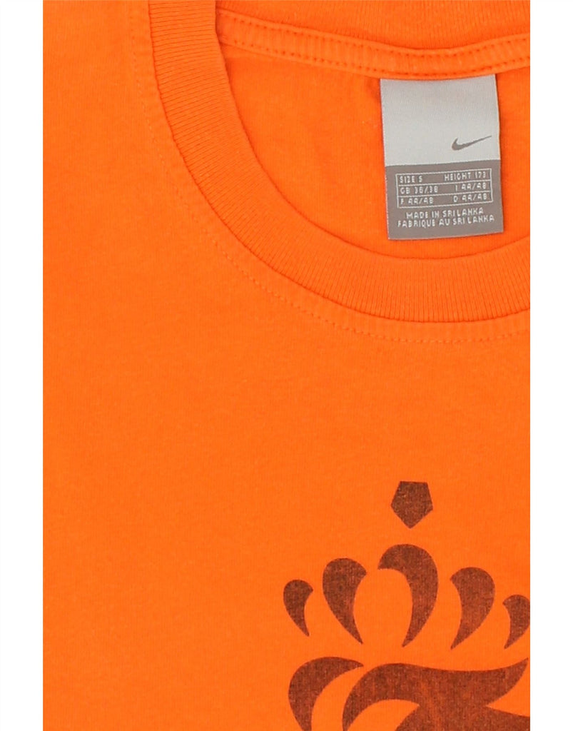 NIKE Mens KNVB Graphic T-Shirt Top UK 36/38 Small Orange Cotton Vintage Nike and Second-Hand Nike from Messina Hembry 