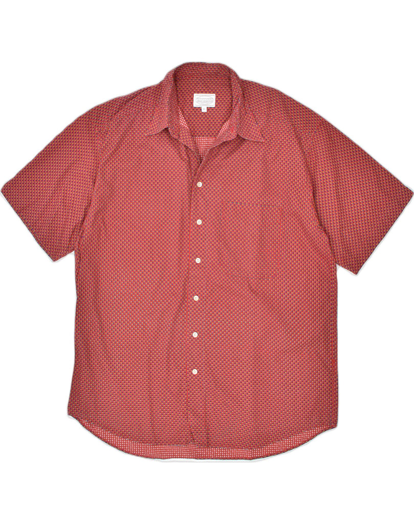 VINTAGE Mens Short Sleeve Shirt XL Red Polka Dot Cotton | Vintage Vintage | Thrift | Second-Hand Vintage | Used Clothing | Messina Hembry 