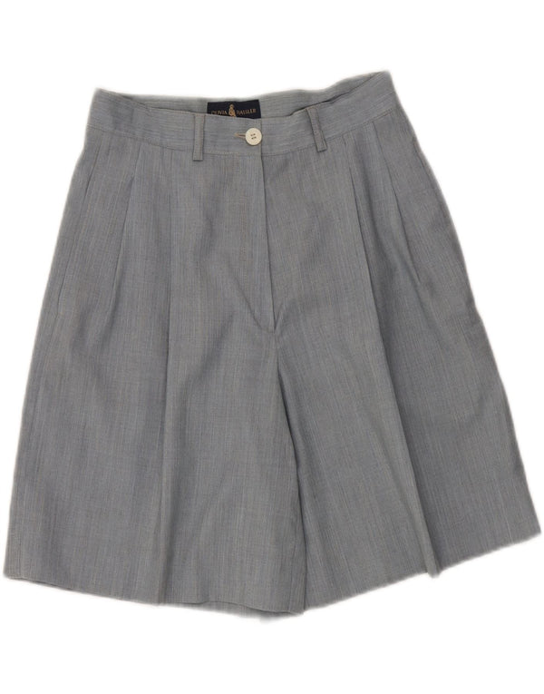 Olivia Hassler Womens High Waist Casual Shorts IT 42 Medium W28  Blue Wool