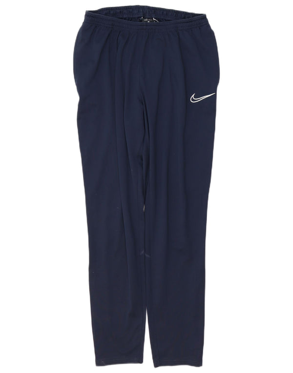 NIKE Mens Dri Fit Tracksuit Trousers Large  Navy Blue Colourblock