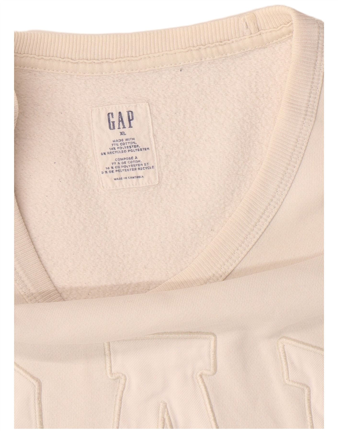 GAP Mens Graphic Sweatshirt Jumper XL White Cotton