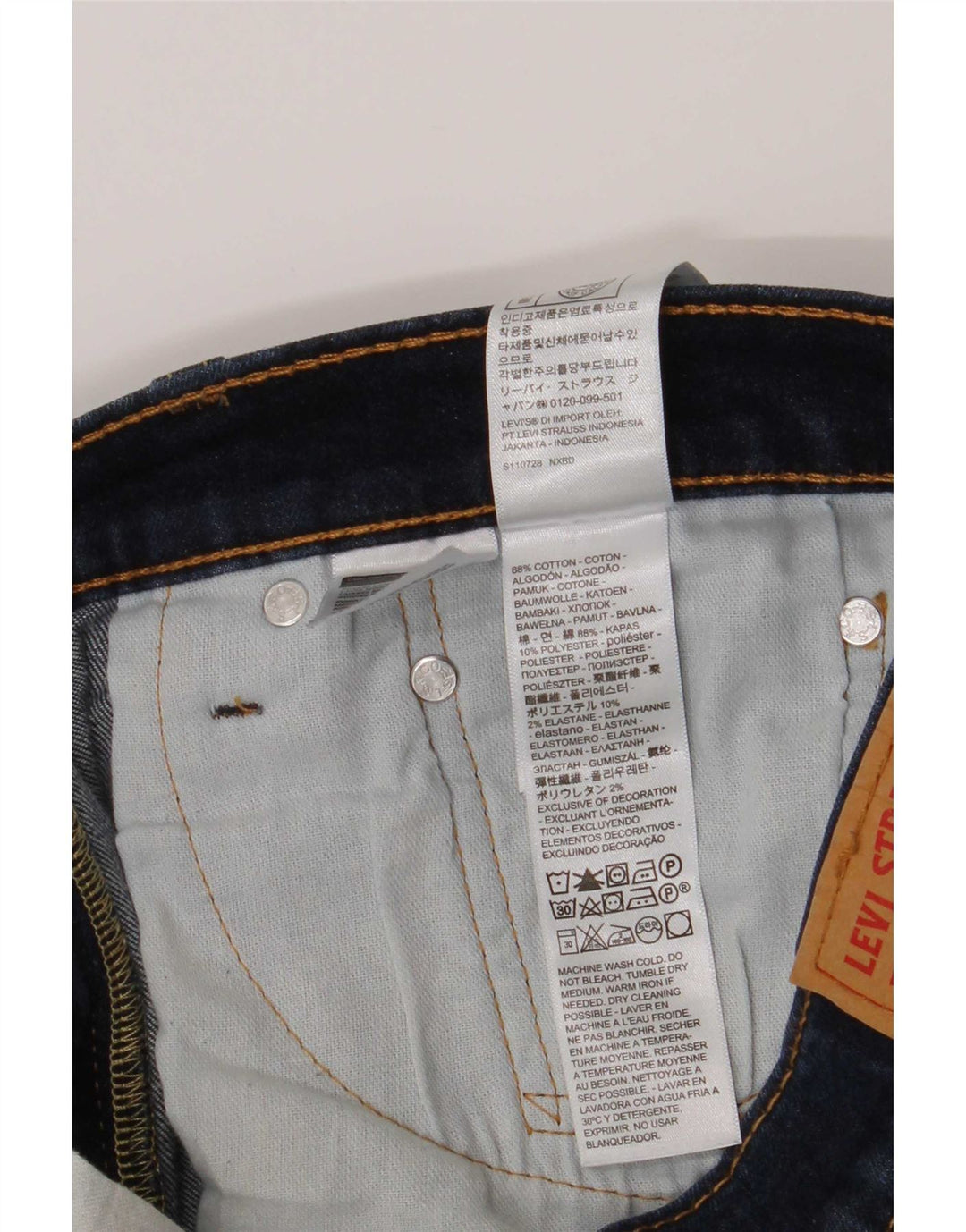 Levi's Mens 511 Slim Jeans W33 L30 Navy Blue Cotton