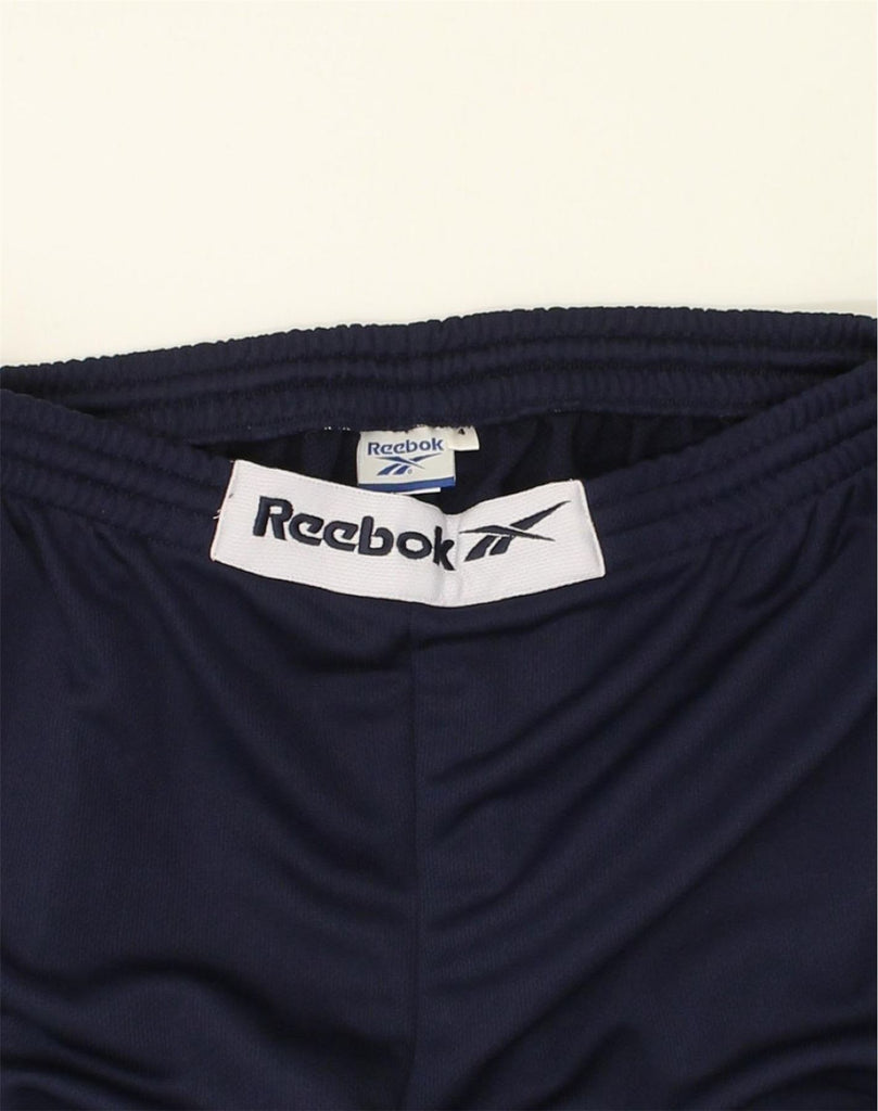 REEBOK Womens Tracksuit Trousers US 4 Small Navy Blue Polyester | Vintage Reebok | Thrift | Second-Hand Reebok | Used Clothing | Messina Hembry 