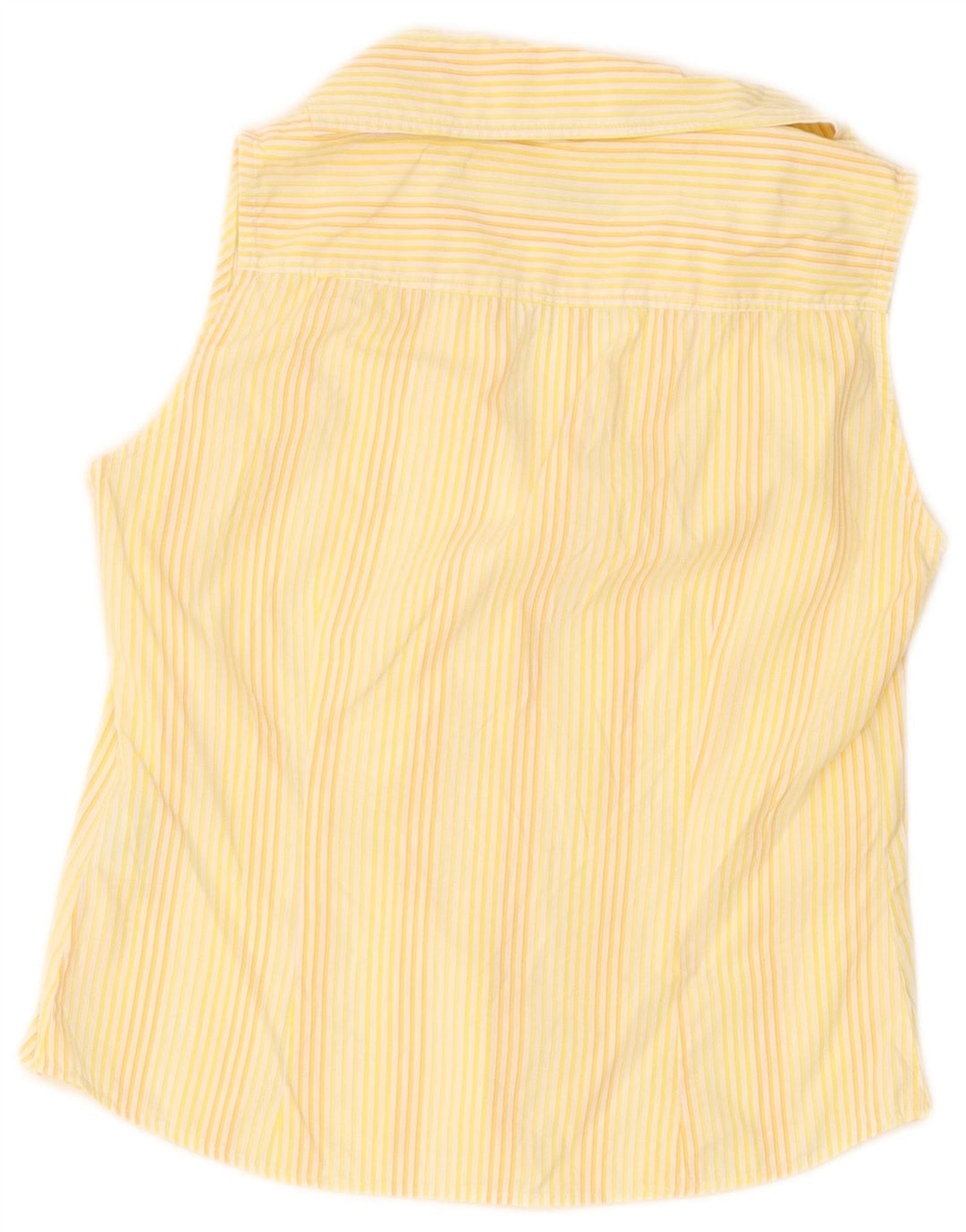 Henry Cottons Womens Sleeveless Shirt IT 42 Medium Yellow Striped
