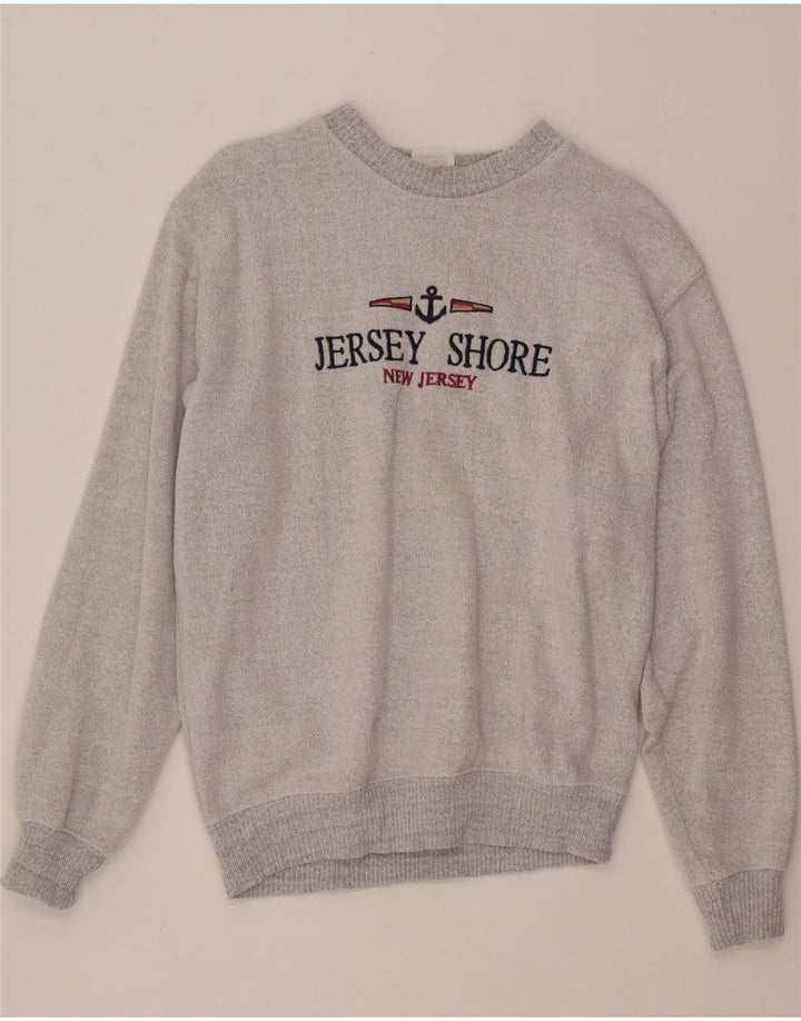 ESY SURF CO. Mens Graphic Sweatshirt Jumper Medium Grey Cotton