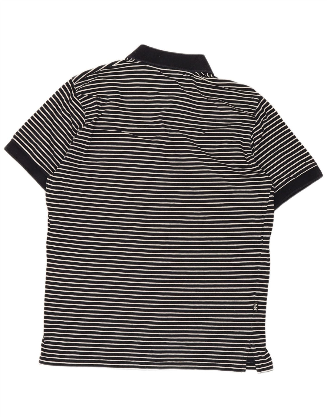 Franklin & Marshall Mens Polo Shirt Medium Navy Blue Striped