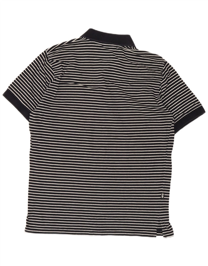 Franklin & Marshall Mens Polo Shirt Medium Navy Blue Striped