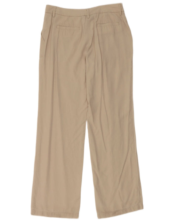 Armani Womens Wide Leg Chino Trousers IT 42 Medium W32 L31 Beige Lyocell