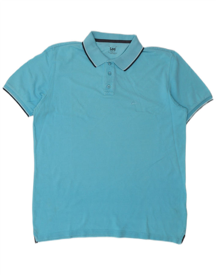 Lee Mens Regular Fit Polo Shirt Large Blue Cotton