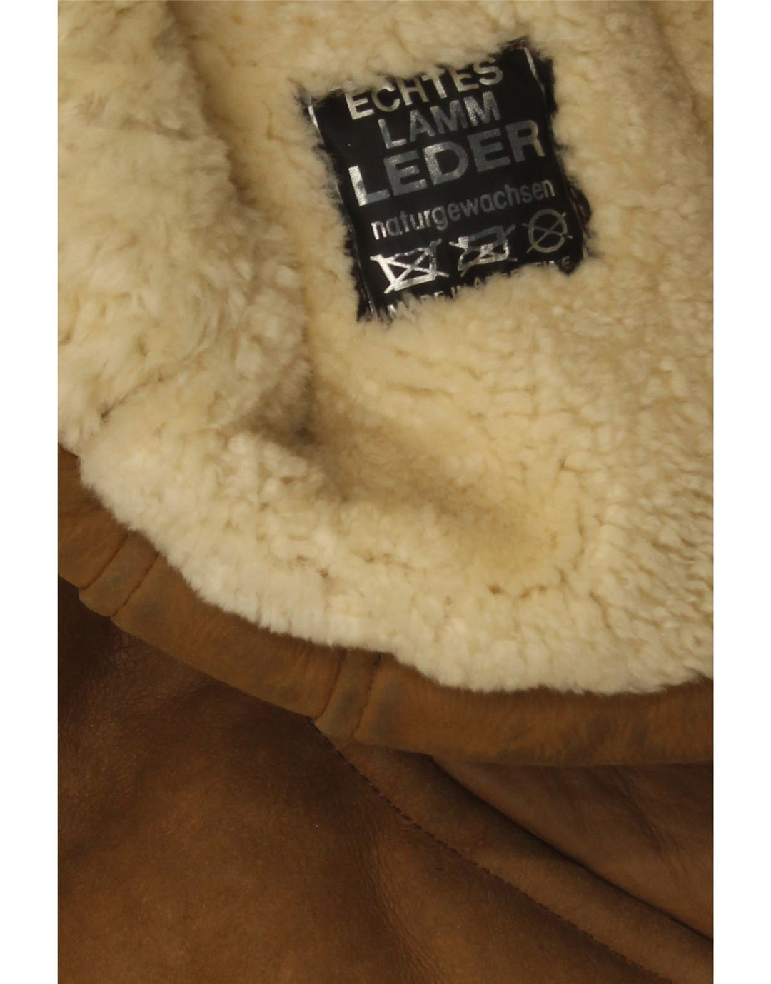 Miss Astor Womens Shearling Coat IT 42 Medium Beige Leather