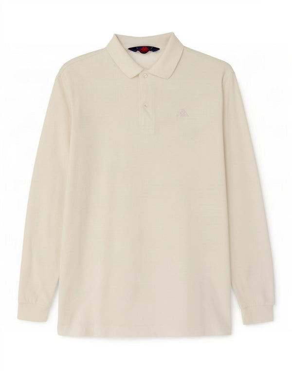 Kappa Mens Long Sleeve Polo Shirt Small White Cotton