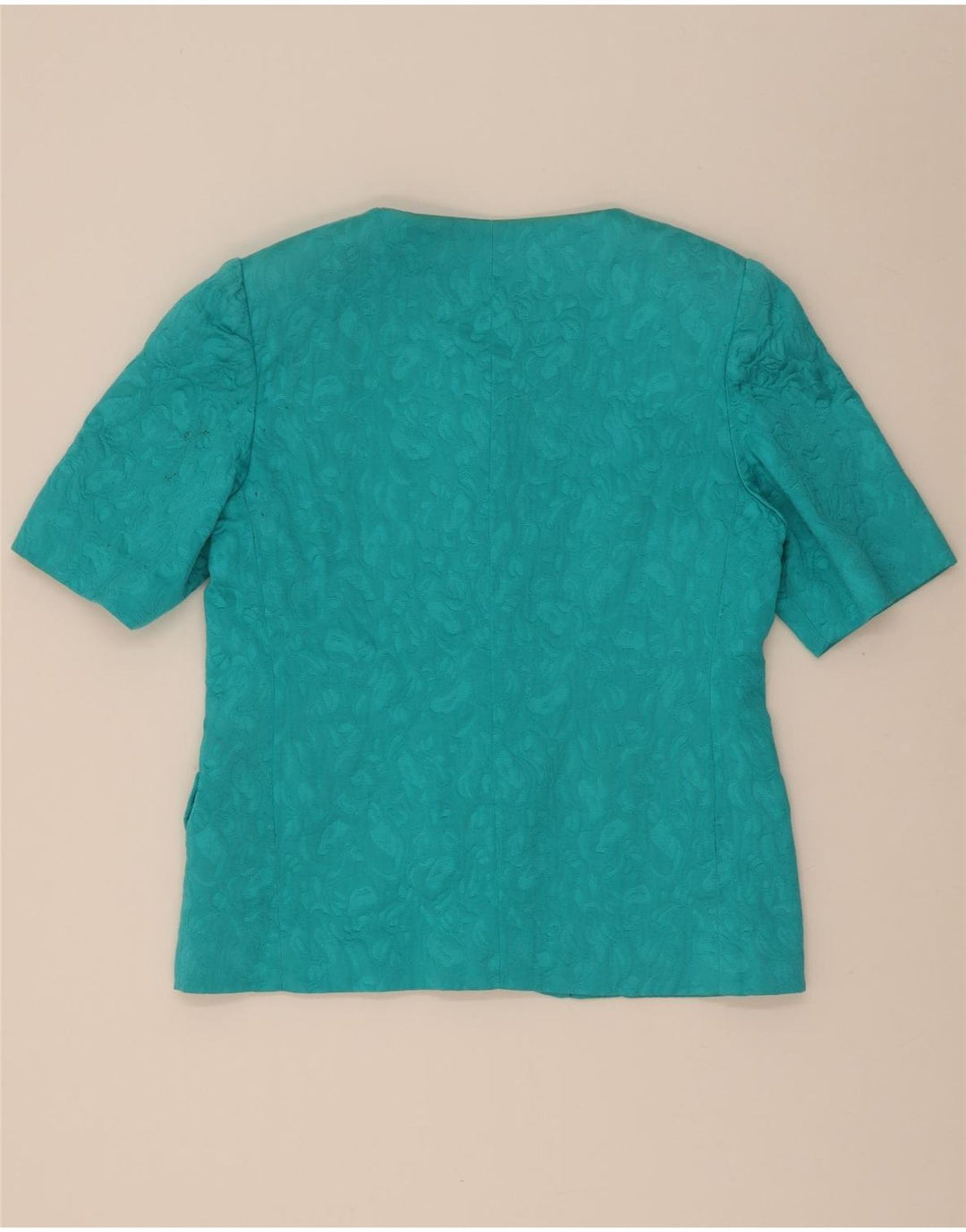 Vintage Womens Abstract 4 Button 2 Piece Skirt Set UK 14 Medium  Turquoise