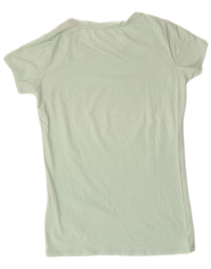 Guess Womens Graphic T-Shirt Top UK 12 Medium Green Cotton