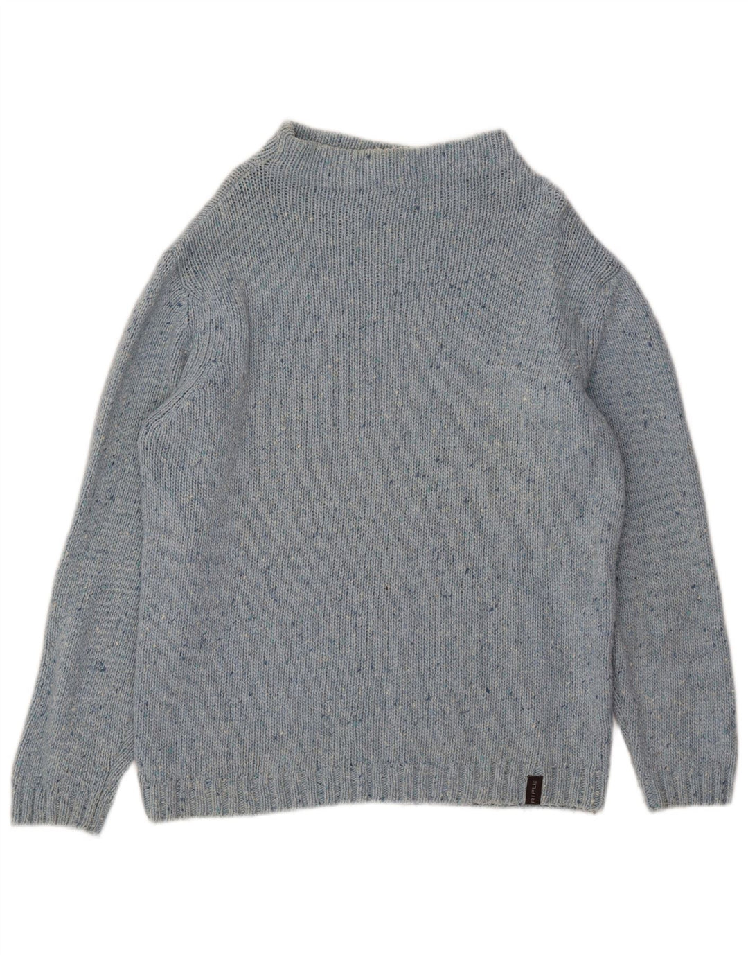 Rifle Womens Turtle Neck Jumper Sweater UK 16 Large Blue Flecked Wool