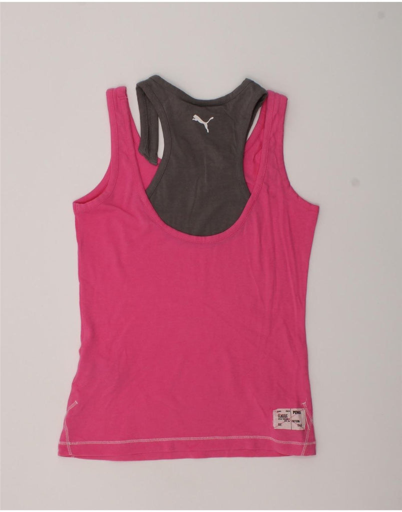 PUMA Girls Graphic Vest Top 11-12 Years Pink Cotton | Vintage Puma | Thrift | Second-Hand Puma | Used Clothing | Messina Hembry 