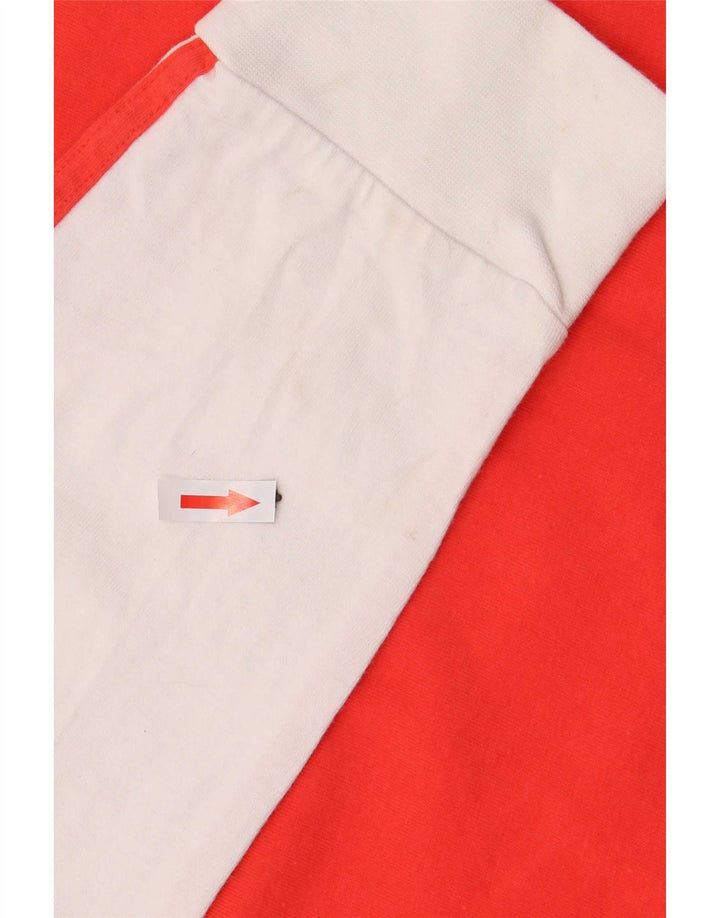 Adidas Mens Top Long Sleeve Medium Red Colourblock Cotton