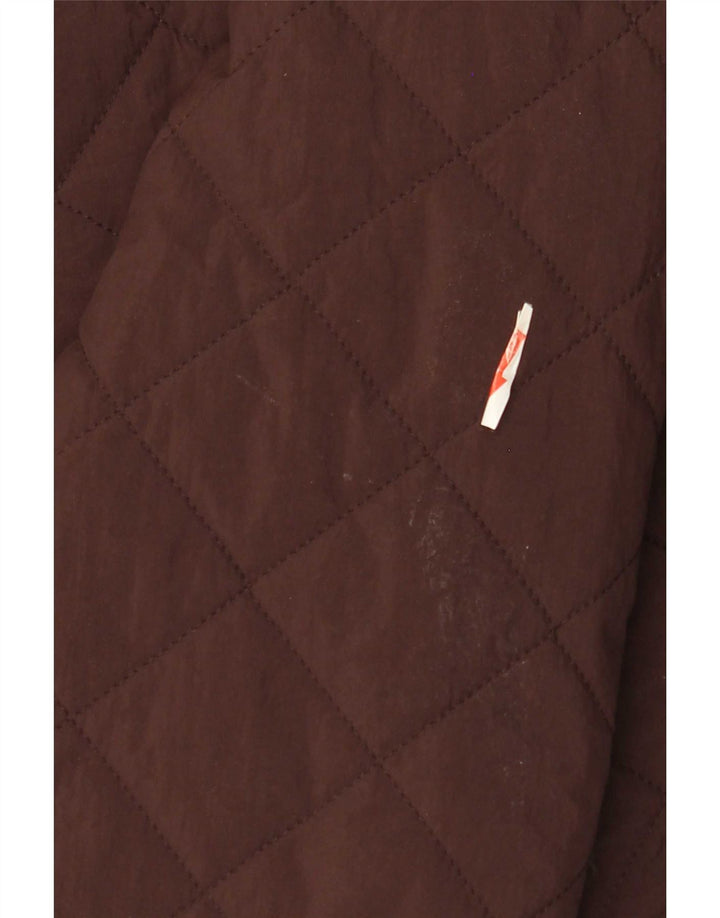 Massimo Dutti Womens Oversized Quilted Jacket UK 10 Small Brown Polyester