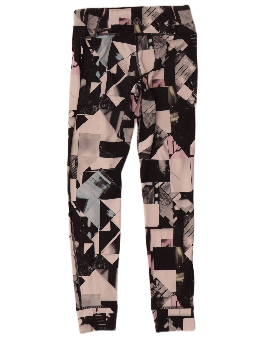Reebok Womens Leggings UK 8/10 Small Multicoloured Geometric Polyester