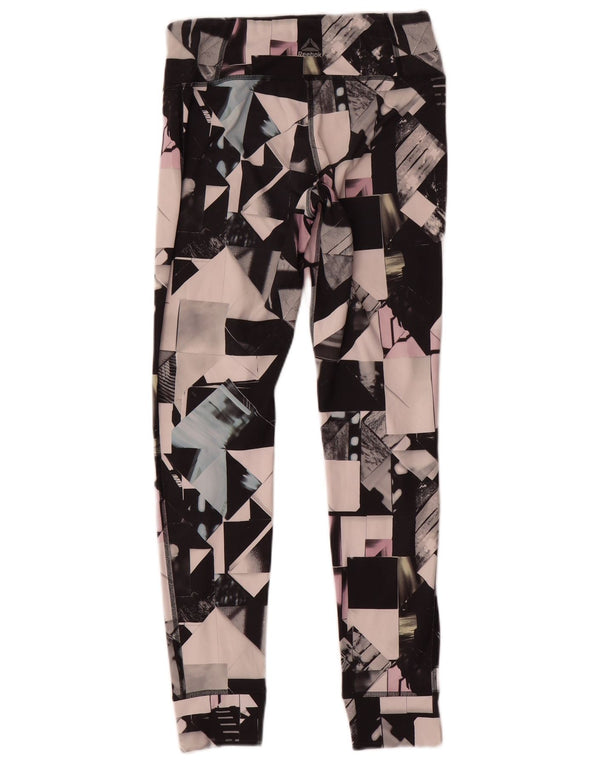 Reebok Womens Leggings UK 8/10 Small Multicoloured Geometric Polyester