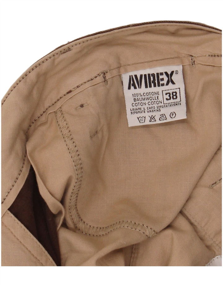 AVIREX Mens Straight Casual Trousers W38 L32  Brown Cotton
