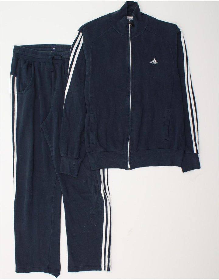 Adidas Mens Full Tracksuit UK 38/40 Medium  Navy Blue Cotton