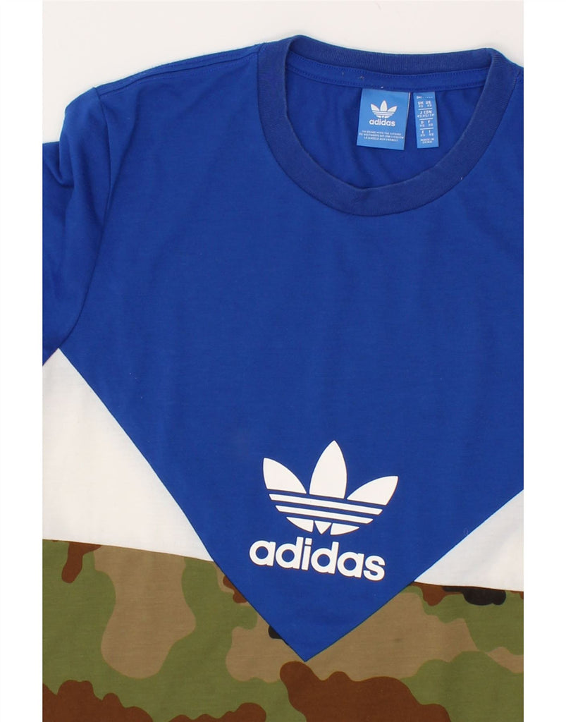 ADIDAS Mens Graphic T-Shirt Top XS Blue Camouflage Polyester | Vintage Adidas | Thrift | Second-Hand Adidas | Used Clothing | Messina Hembry 