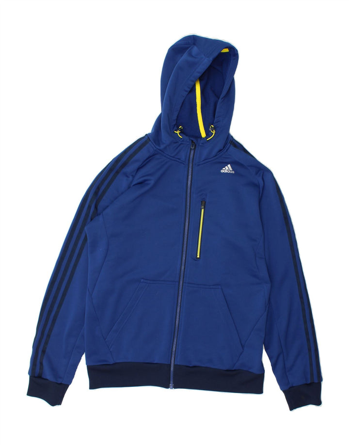 ADIDAS Mens Zip Hoodie Sweater Medium Blue Polyester Vintage Adidas and Second-Hand Adidas from Messina Hembry 
