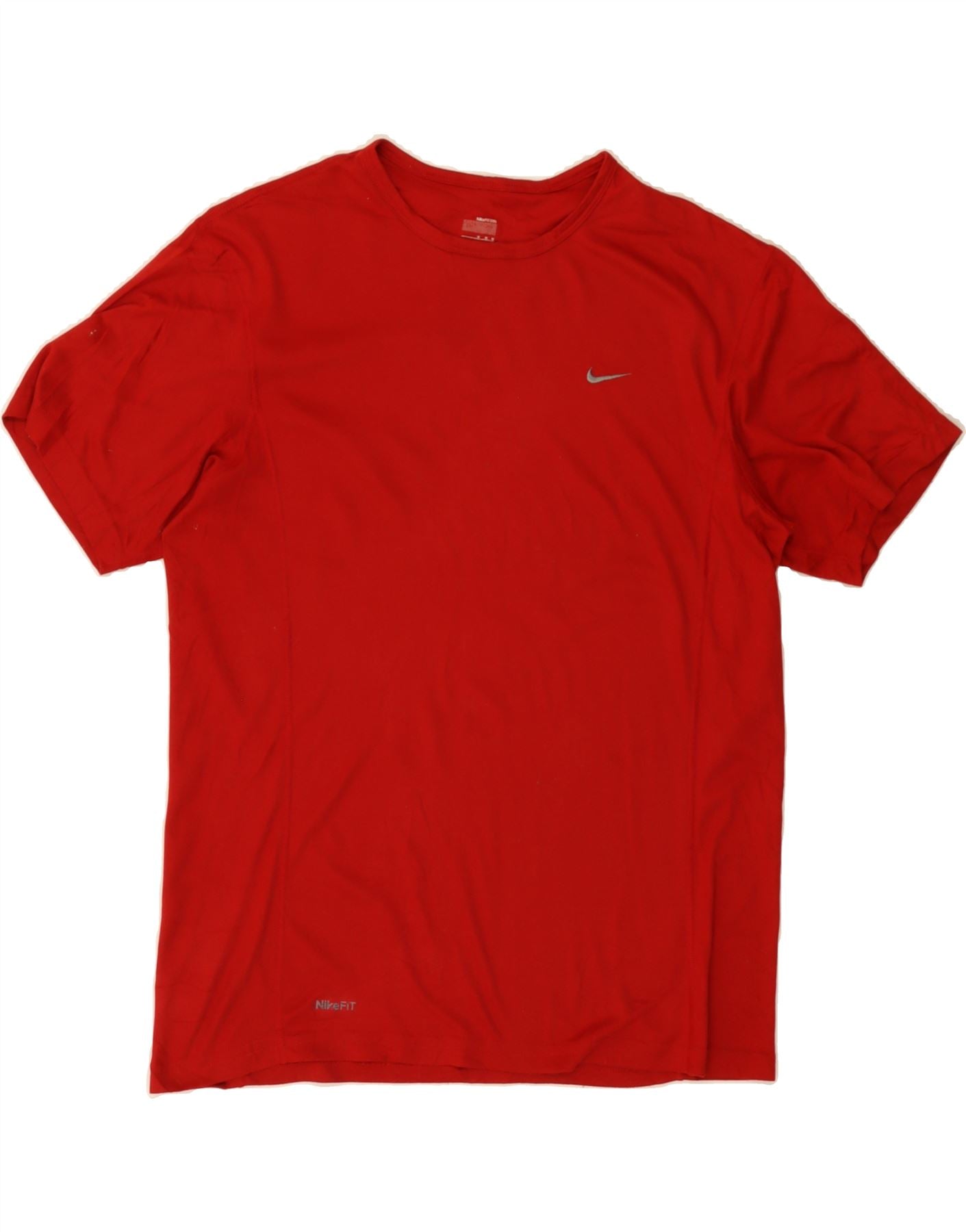 NIKE Mens T-Shirt Top Medium Red Polyester Vintage Second-Hand
