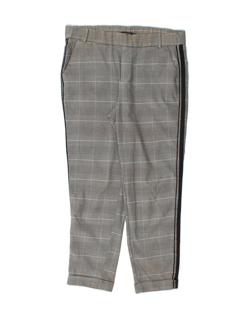 ZARA Womens Slim Chino Trousers XS W30 L24 Grey Check Polyester Vintage Zara and Second-Hand Zara from Messina Hembry 