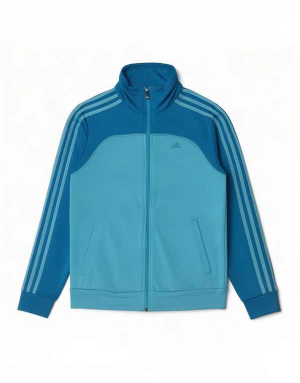 Adidas Womens Tracksuit Top Jacket UK 8/10 Small Blue Colourblock