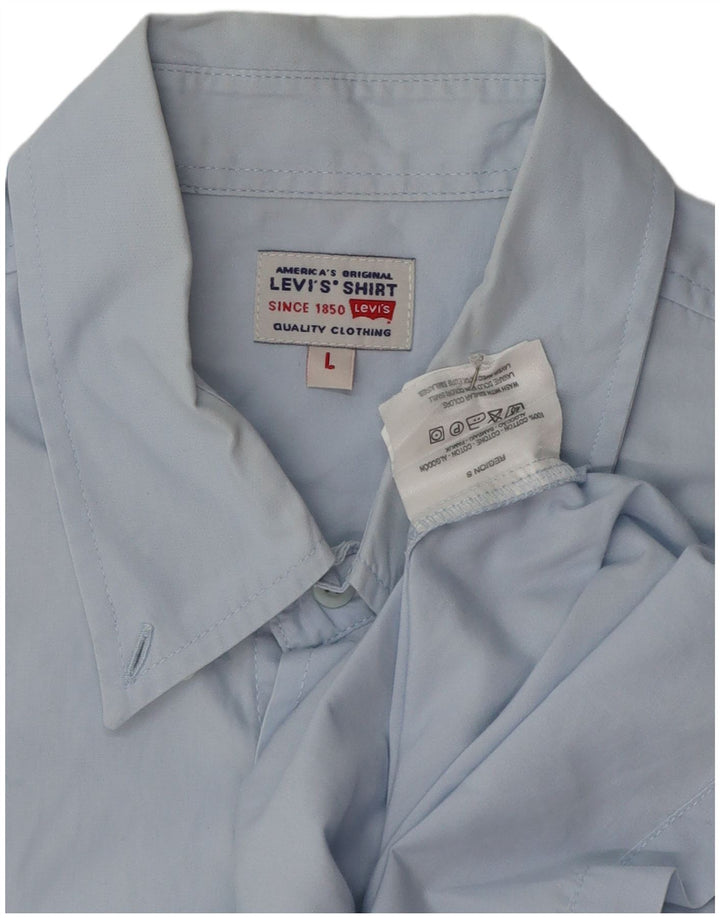 Levi's Mens Short Sleeve Shirt Large Blue Cotton