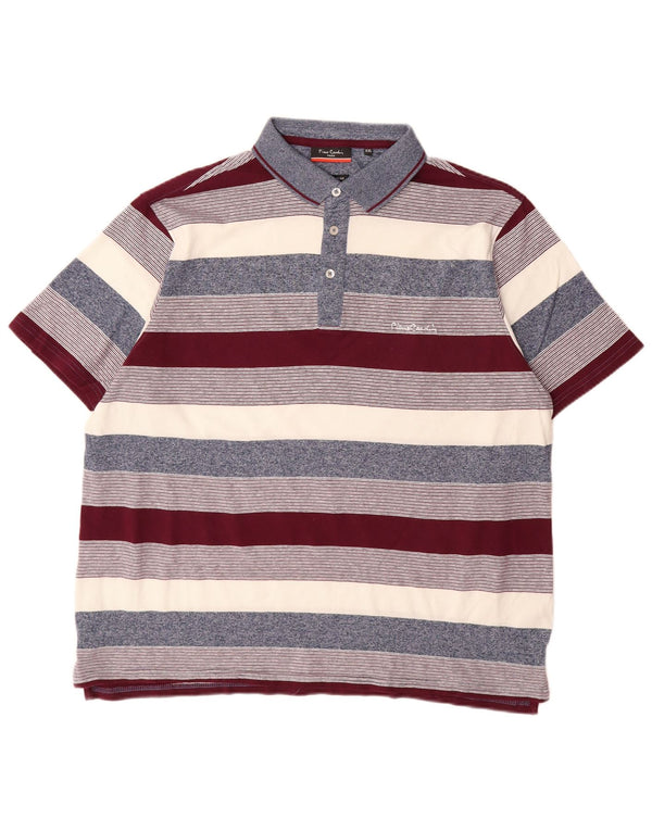 Pierre Cardin Mens Regular Fit Polo Shirt 2XL Multicoloured Striped Cotton
