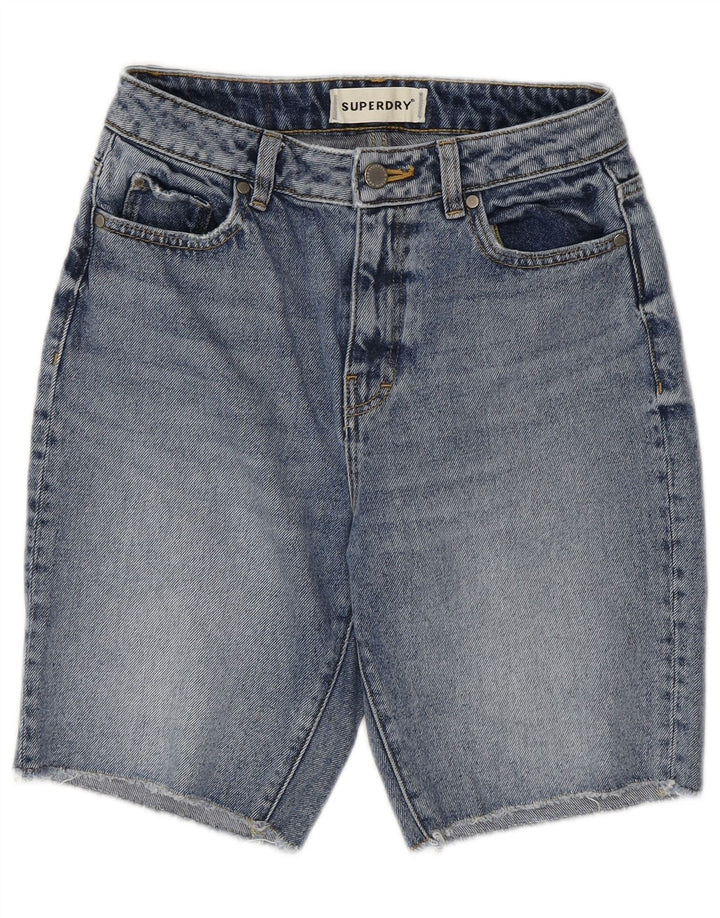 SUPERDRY Womens Denim Shorts W26 Small  Blue Cotton