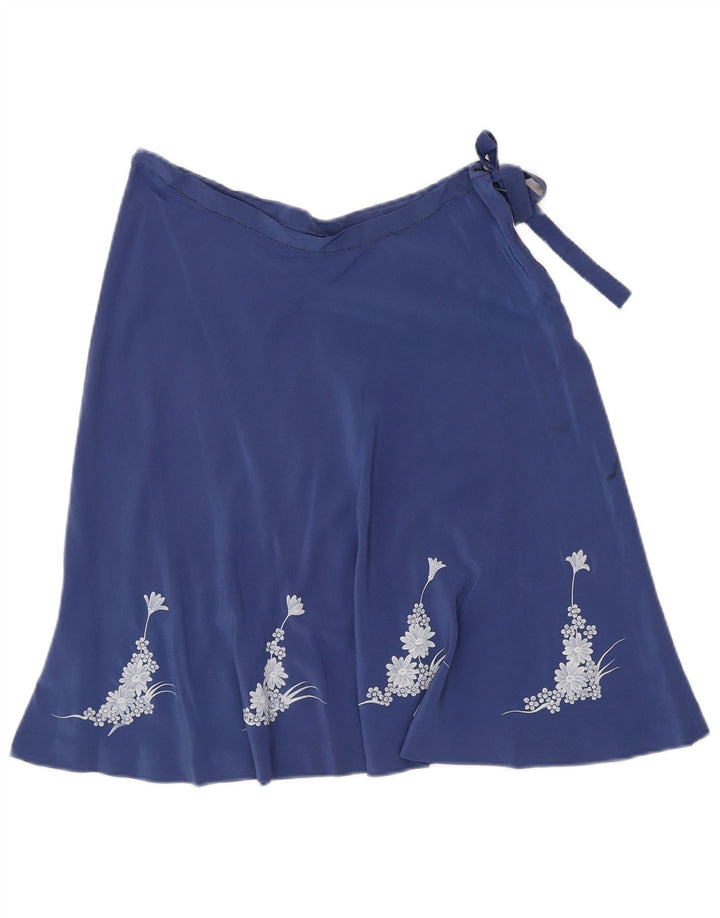 Vintage Womens A-Line Skirt W26 Small Blue Floral