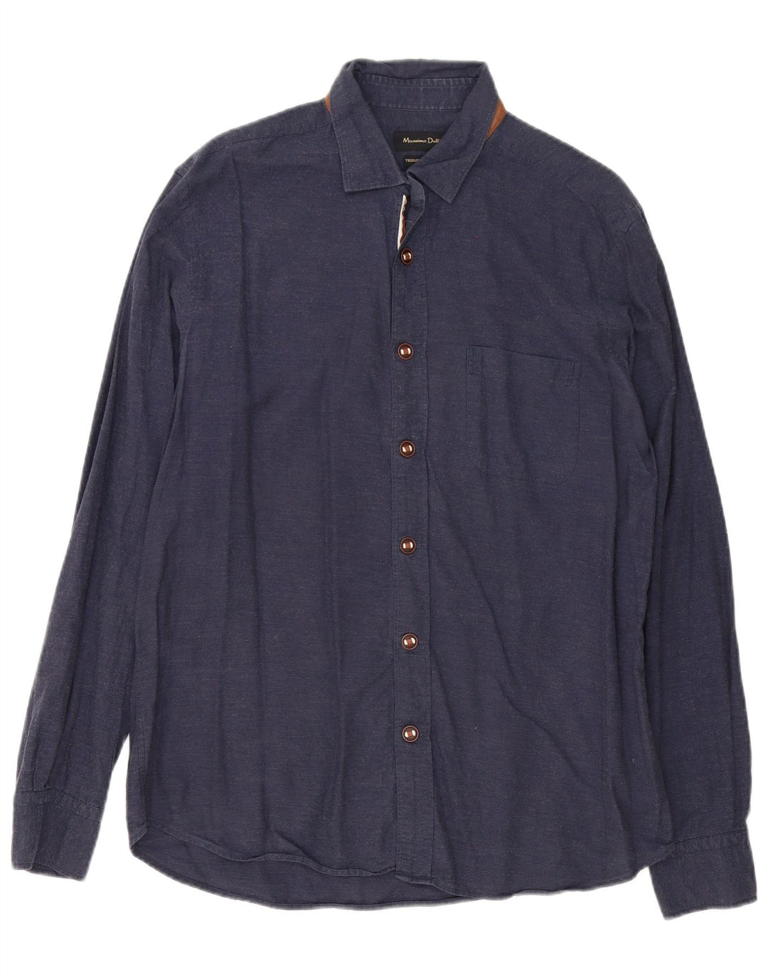 Massimo Dutti Mens Shirt Large Navy Blue