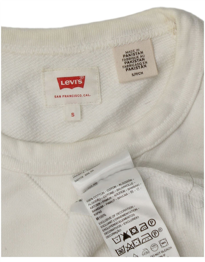 Levi's Mens Sweatshirt Jumper Small White Cotton