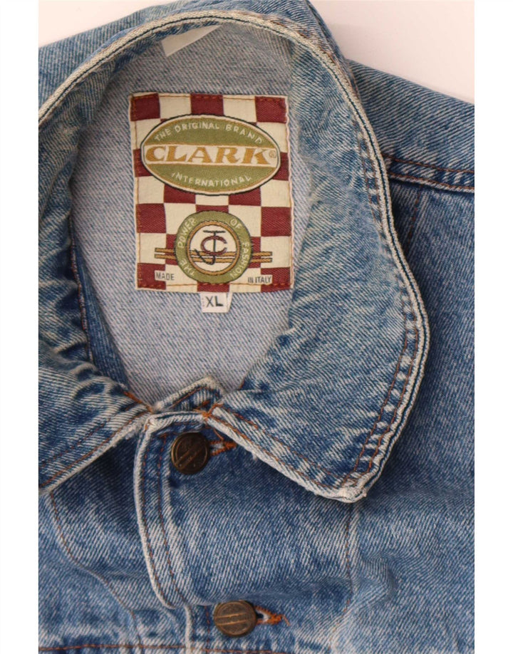 CLARK Mens Denim Jacket UK 42 XL Blue
