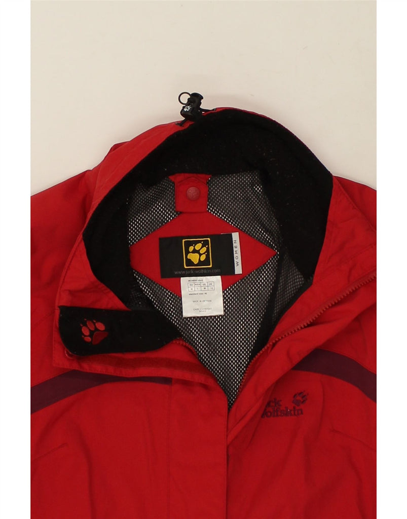 JACK WOLFSKIN Womens Windbreaker Jacket UK 12  Medium Red Colourblock | Vintage Jack Wolfskin | Thrift | Second-Hand Jack Wolfskin | Used Clothing | Messina Hembry 