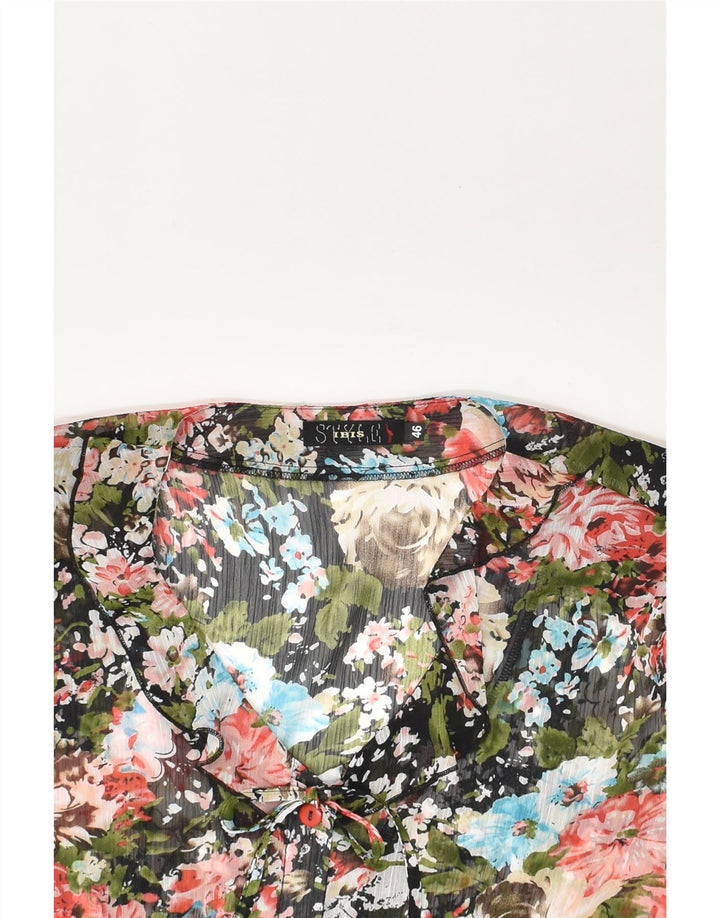 VINTAGE Womens Short Sleeve Shirt Blouse IT 46 Large Multicoloured Floral | Vintage Vintage | Thrift | Second-Hand Vintage | Used Clothing | Messina Hembry 