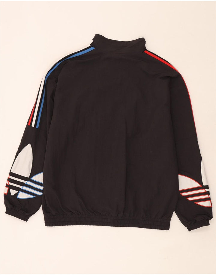 Adidas Mens Graphic Tracksuit Top Jacket Large Black Polyamide