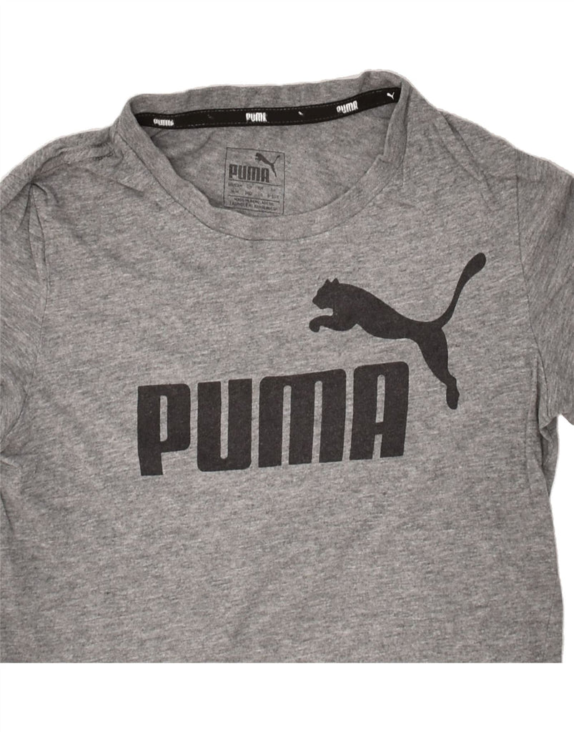 PUMA Boys Graphic T-Shirt Top 9-10 Years Medium Grey Cotton | Vintage Puma | Thrift | Second-Hand Puma | Used Clothing | Messina Hembry 