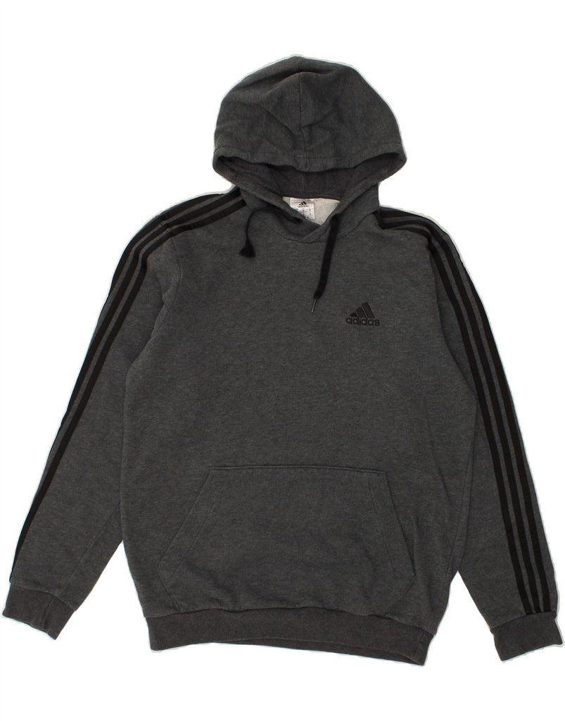 ADIDAS Mens Hoodie Jumper Medium Grey Cotton | Vintage Adidas | Thrift | Second-Hand Adidas | Used Clothing | Messina Hembry 